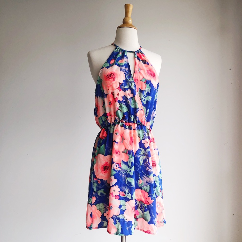 NWT PEPPERMINT | Neon Halter Dress | M